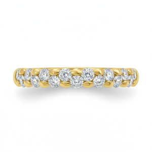 Anillo de Compromiso Moderno de Oro Sólido de 14K con Diamantes Cultivados en Laboratorio, Diseño Étnico de Doble Hilera, Certificado IGI, para Mujer, de Lujo - Product Image 3