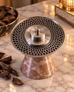 Quemador de incienso de resina de lujo con cono, cuenco árabe de acero inoxidable Jali, moderno soporte para incienso Oud para el hogar islámico - Product Image 3