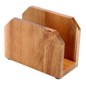 Porta Servilletas Rústico de Madera con Panel de Metal Corrugado, Listones de Madera en Forma de X, Estilo Vintage para Cocina, Organizador de Mesa - Product Image 4