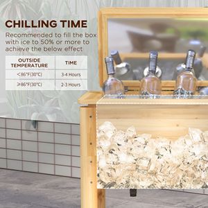 Frigorifero portatile in legno da 54 litri con apribottiglie per feste in giardino, terrazza e bordo piscina - Product Image 6