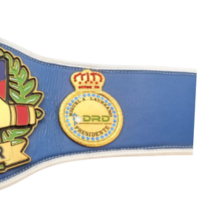 CBPUR <b>Boxing</b> Championship Belt Blue Leather Design with Golden <b>Boxing</b> Gloves and Puerto Rico Crest - Product Image 3