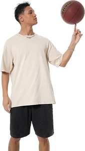 Unisex Vintage Snow Wash Oversized T-Shirt Oversized Vintage Acid Wash <b>Tshirt</b> for Men Cotton Solid T-Shirt Streetwear - Product Image 2