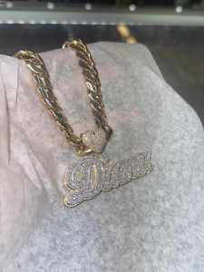 Pendentif personnalisé avec nom en argent sterling 925 et diamant moissanite pour homme, style hip-hop unisexe, pendentifs et breloques - Product Image 4