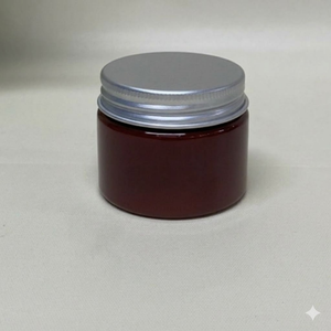 Petit pot en plastique PET brun ambre avec bouchon à vis en aluminium |   Pot cosmétique transparent de 150 ml et 50 ml pour crème visage et soins de la peau, fabriqué au Vietnam - Product Image 3