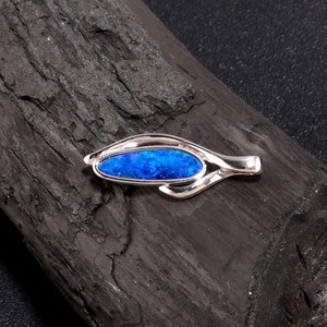 Vintage Fancy Natural <b>Opal</b> Doublet <b>Pendant</b> 925 Sterling Silver Blue Flash Engagement Jewelry for Women Men Third Party Appraisal - Product Image 3