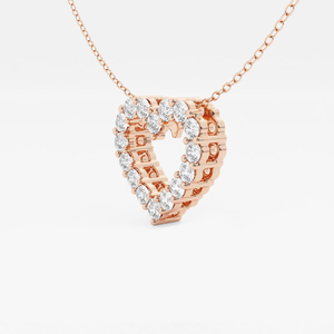 Colgante de Corazón con Diamante Cultivado en Laboratorio de 1 Quilate con Cadena Ajustable, Joyería Elegante y Brillante, Regalo para Mujer - Product Image 1