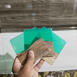 Natural Wood and Resin <b>Coaster</b> Set High-Quality Handmade <b>Drink</b> <b>Coasters</b> for Home And Dining At Best Price - Product Image 1