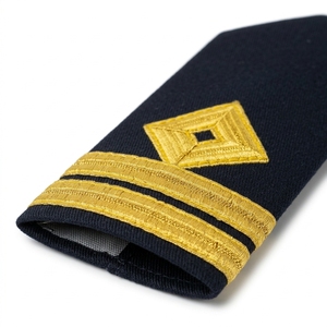 Épaulettes de grade marine et or, brodées de fils dorés, à coudre, en paire - Product Image 4