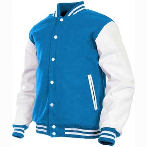 OEM Custom <b>Men's</b> Wool Letterman Real <b>Leather</b> Varsity <b>Jacket</b> Embroidery Logos Patches and Labels <b>Jacket</b> for <b>Men</b> - Product Image 6