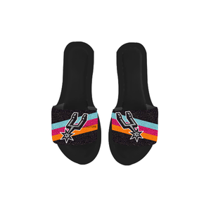 Sandales personnalisées à perles pour le jour du match, décorées de strass rayés, à bout ouvert, mode estivale, pour femmes, antidérapantes, vente en gros - Product Image 3