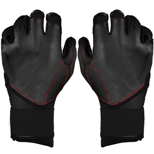 Guantes de Bateo de Béisbol y Sóftbol Profesionales al por Mayor, de Cuero Negro Transpirable, con Cierre de Gancho y Bucle Ambidiestro, Color Personalizado - Product Image 1