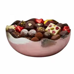 Bol à chocolat élégant fait à la main résistant à la chaleur en métal, bol de service en acier inoxydable pour fruits secs et en-cas - Product Image 5