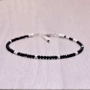 Pulsera con Dijes de Turmalina Negra, Plata de Ley 925, de Alta Calidad, Hecha a Mano, con Piedras Preciosas, Regalo para Mujer - Product Image 3