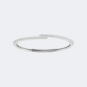 2.072CTW Round Pave Set Diamond Bangle <b>925</b> <b>Sterling</b> <b>Silver</b> Iced Out Cuff <b>Bracelet</b> for Women Men Luxury Hip Hop Fine Jewelry - Product Image 3