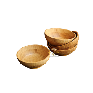 Wholesale Eco-Friendly Natural Bamboo Bowl High Quality Reusable Microwave Safe Food <b>Container</b> for Restaurant Hotel Rice Cake - Product Image 5