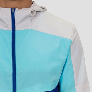 Ensemble deux pièces hiver grande taille imprimé à capuche en polyester/nylon coupe-vent : veste et short à cordon de serrage - Product Image 3