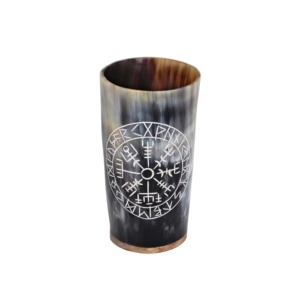 Cuerno Vikingo Artesanal de Cuerno Natural de Alta Calidad, 200-250ml, 6 Pulgadas, Estilo Vintage, Regalo Empresarial, Apto para Lavavajillas, para Bebidas Frías - Product Image 1