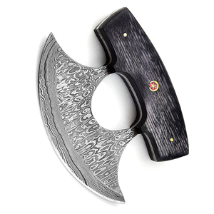 Couteau à pizza artisanal en acier pour chef de cuisine, en acier au carbone, avec étui en cuir offert, pour les amoureux des Vikings, cadeaux d'anniversaire pour couples - Product Image 2