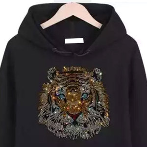 Best-seller, sweat-shirt en coton 100% avec strass, logo personnalisé, marque privée, streetwear unisexe - Product Image 5