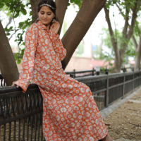 Robe longue indienne en coton à imprimé floral faite à la main femme robe de soirée élégante robe personnalisée cadeau de mariée pour elle en solde