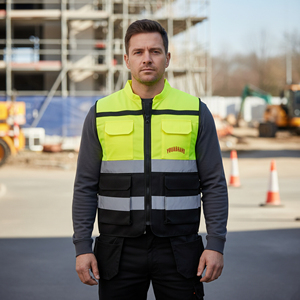 Veste de sécurité réfléchissante en maille à LED, imperméable, avec poches et bandes doubles, logo personnalisé, pour hommes, prix de gros - Grande Vente - Product Image 1