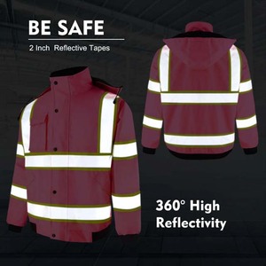 Chaqueta de Seguridad Reflectante de Alta Visibilidad Personalizada para Mujer, ANSI Clase 1, con Luz LED Intermitente, Impermeable, Logotipo Personalizado, Material de Poliéster - Product Image 5