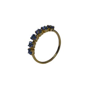 Anillo Clásico de Plata de Ley 925 Chapado en Oro con Topacio Azul para Mujer, Joyería para Bodas - Product Image 1
