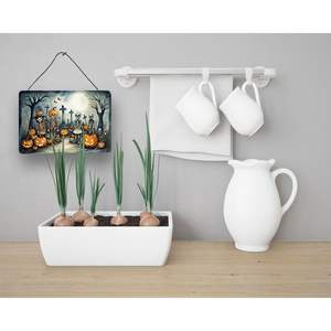 Nuevo Halloween Calacas esqueletos aluminio Metal pared puerta colgante impresiones Multicolor 8HX12W para cocina Bar baño decoración del hogar - Product Image 3