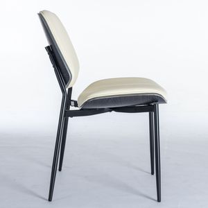 Set di 2 Sedie da Pranzo in Ecopelle Stile Mid-Century Moderno Retrò con Schienale in Legno Curvato Noce - Product Image 5