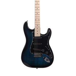 Guitare acoustique électrique ST élégante de 39 pouces, pickguard noir, haute qualité, prix abordable, corps en acrylique noir, palissandre bleu foncé - Product Image 4