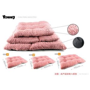 Yommy Pet <b>Bed</b> Pink Plush Dog Mat Set S M L Size Soft <b>Cushion</b> for Dogs - Product Image 1