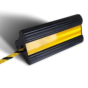 Cunei per Ruote Riflettenti Gialli Resistenti con Corda in Nylon per Camper, Camion e Rimorchi - Product Image 2