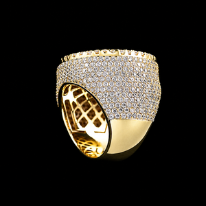 High Quality 10K Solid Gold Micro Pave Setting Round Ball Shape Face Moissanite Diamond Full <b>Iced</b> Hip Hop Unisex Wedding Jewelry - Product Image 6