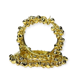 Heavy Kashmiri Ghungroo Metal <b>Bangles</b> 24K Gold Plated Jhumki Look Wedding Festive Jewellery for Women - Product Image 2