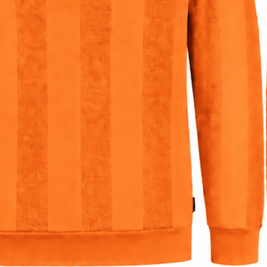Pull-over décontracté pour homme en maille à manches longues, orange vif, avec motif à rayures verticales texturées et ourlet côtelé - Product Image 5