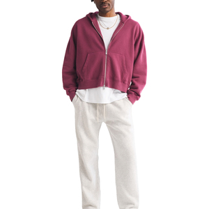 Sudadera de Lujo con Cremallera y Bolsillo Canguro, con Logo Frontal, de Forro Polar Oversize, Color Liso, Ajuste Regular, Estilo Casual para Invierno - Product Image 1