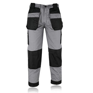 RICSA INTERNATIONAL Men's Gray <b>Black</b> Hi Visibility <b>Work</b> <b>Pants</b> Reinforced Knees Abrasion Resistant Reflective Polyester Uniform - Product Image 1
