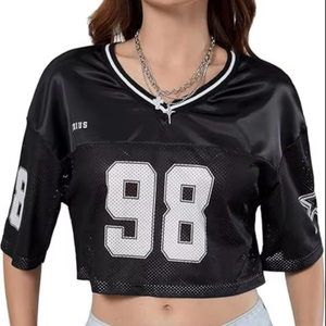 T-shirt court personnalisé pour femme à manches courtes, respirant, séchage rapide, coupe ample, été, vente en gros - Product Image 1