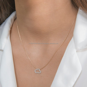 Pendentif en diamant rond IGI/GIA Lab cultivé en or 14k pour les fiançailles ou les mariages des femmes-Bijoux de laboratoire à la mode - Product Image 2