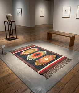 Tassel Accent Handmade Wool Jute Runner <b>Rug</b> Boho <b>Tribal</b> Geometric Carpet Rustic Hallway Entryway Floor Decor for Home - Product Image 2