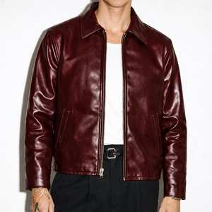 เสื้อแจ็คเก็ตหนังผู้ชายแบบทางการสำหรับฤดูหนาว น้ำหนักเบา ดีไซน์สั่งทำพิเศษ OEM คุณภาพสูง ระบายอากาศได้ดี สำหรับขายออนไลน์ - Product Image 6