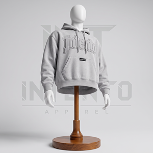 Sudadera con Capucha Unisex Casual con Letras Bordadas en Rosa de Intento, con Bolsillo Frontal Tipo Canguro - Product Image 4