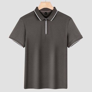 Chemise Homme JC Haute Qualité Nouvelle Collection Unie Imprimée Respirante Écologique en Tissu Piqué 100% Coton avec Fermeture Éclair - Product Image 2