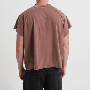 Camisetas de algodón para hombre con corte holgado, efecto desgastado, gráfico personalizado, lavado ácido, al por mayor, precio económico, de fabricante de ropa urbana - Product Image 2