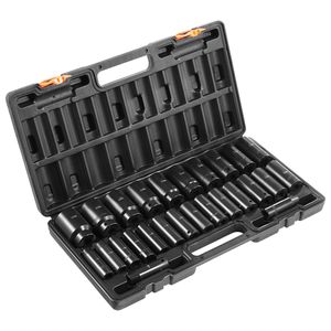 Set di chiavi a bussola a impatto da 26 pezzi, attacco da 1/2 pollice, bussole esagonali profonde, misure metriche da 10 mm a 22 mm - Product Image 6