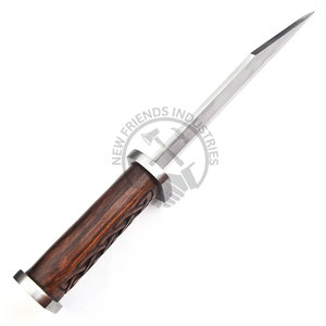 Nouveau couteau Seax artisanal à nœuds celtiques gravés avec manche en bois, meilleur couteau de survie et de chasse pour l'extérieur, couteau sax médiéval - Product Image 4