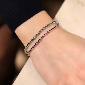 New Sparkling Moissanite Diamond Bracelet High Quality 14K White Gold Non-Fade Hip Hop Jewelry for <b>Men</b> and Women - Product Image 1