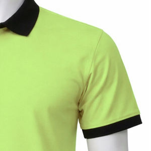 Polo piqué pour homme avec logo personnalisé, col et poignets contrastés, manches courtes, design bicolore personnalisé, vêtement décontracté pour homme - Product Image 4