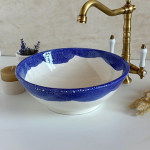 Lavabo moderne brillant en nacre écologique 26 cm – Finition premium durable pour salle de bain de luxe, spa, salon, complexe hôtelier et maison - Product Image 3
