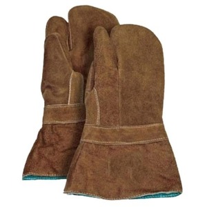 Leather Safety <b>Gloves</b> <b>Thermal</b> Insulated <b>Waterproof</b> Full Finger Non-Slip Unisex Outdoor Winter Use - Product Image 1